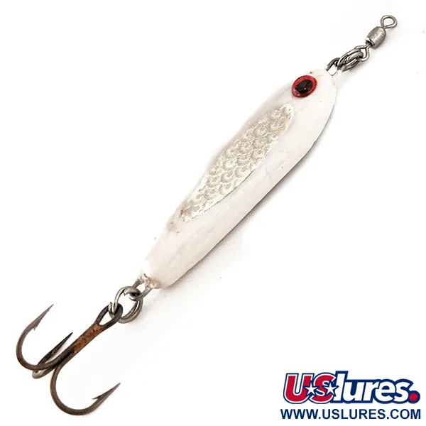 Bubba-Baits Zig Zag Spoon Jig Lure Verticale Jig, Wit/Zilver, 21g, #12571