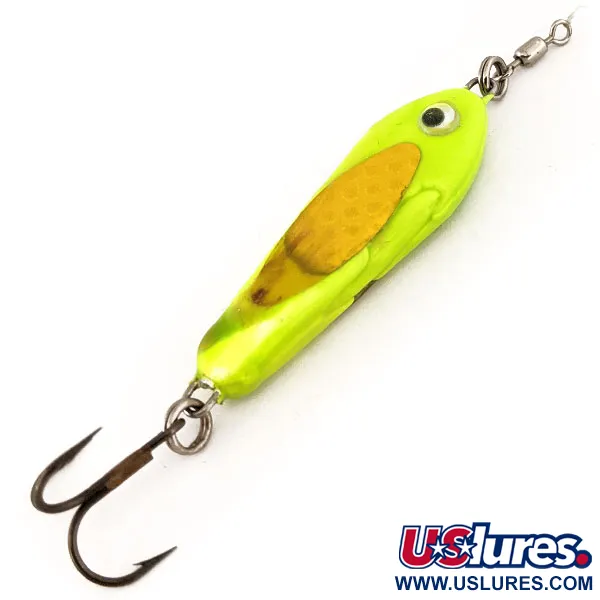 Bubba-Baits Zig Zag Spoon Jig-lepel, Chartreuse, 25g, UV Glow, #12572