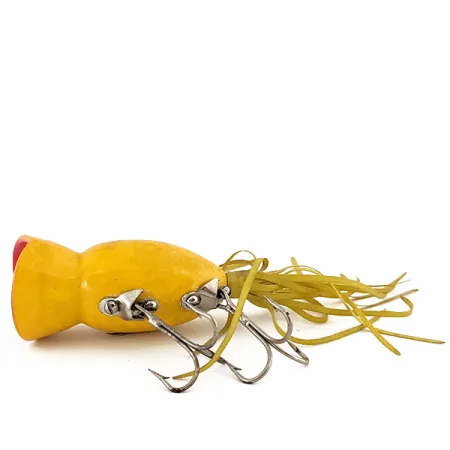 Fred Arbogast Hula Popper Popper, Geel, 14g, Rubberen Rok, #12657