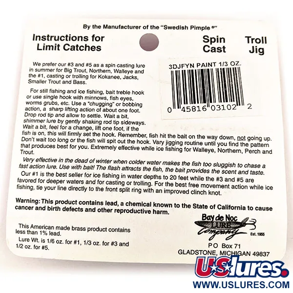 Bay de Noc Do-Jigger #3, 9,4g Goud, Lepel #15815