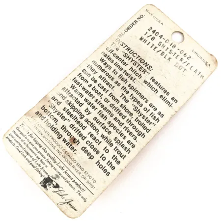 Luhr Jensen Shyster Spinner, Nikkel/Wit, 3.5g, Gevederde Dreg, #12689