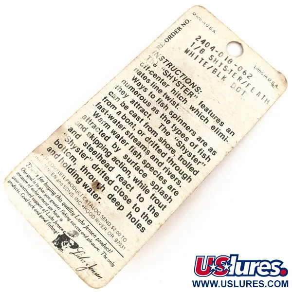 Luhr Jensen Shyster Spinner, Nikkel/Wit, 3.5g, Gevederde Dreg, #12689