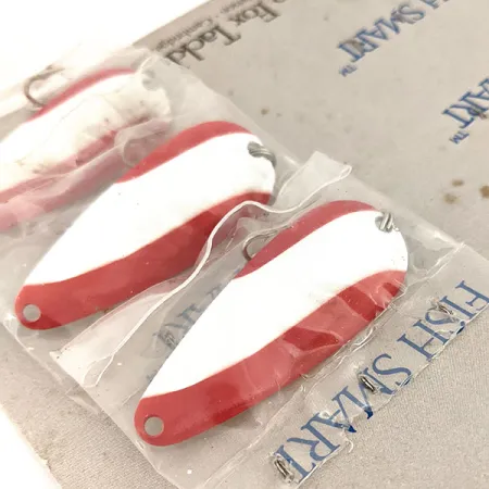 Blue Fox Aqua Spoon, 1/3oz Rood / Wit / Nikkel, Lepel op Dealer Display-kaart #12793