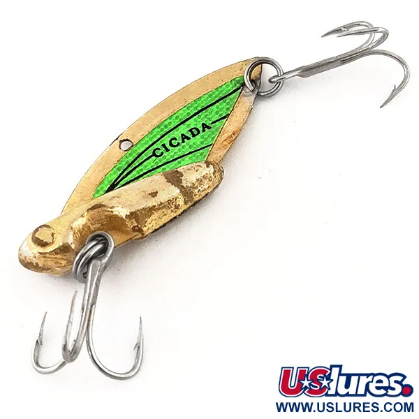 Reef Runner Cicada Blade bait, Goud / Groen, 11g, verguld, #12806