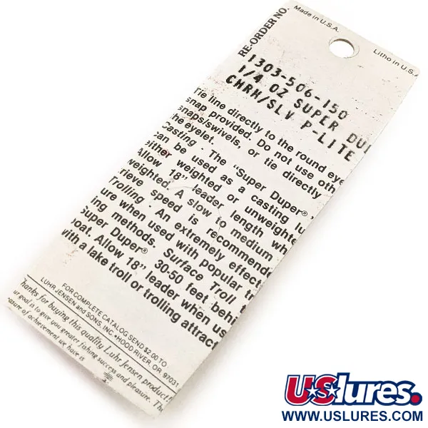 Luhr Jensen Super-Duper 506 Lepel, Nikkel/Rood, 7g, Vintage, #12846