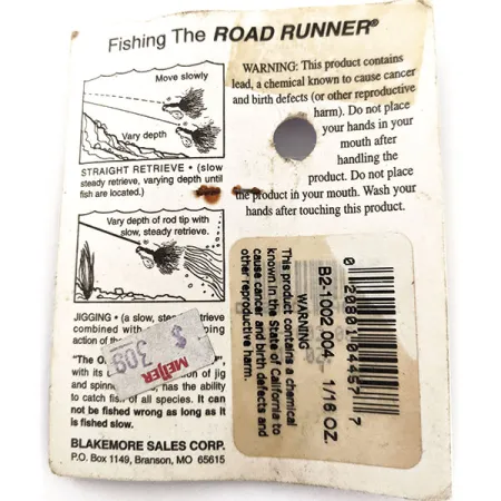 Blakemore Baits Road Runner Marabou Jig, Zwart, 3.5g, Underspin, #12896