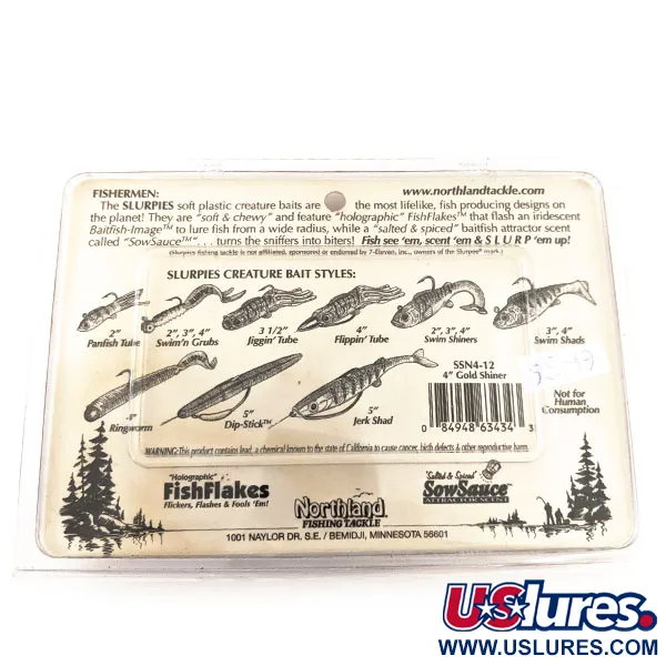 Northland Slurpies Swim Shiner Softbait, Goud-glans, 19g, #12910