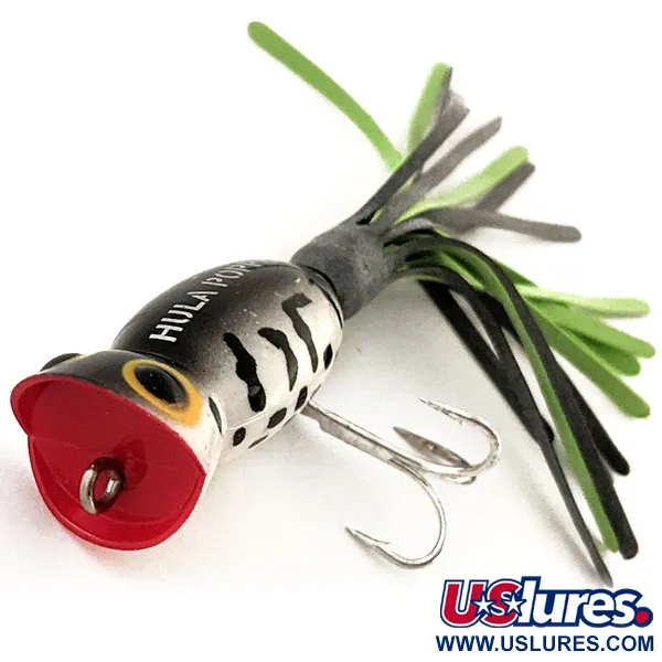Fred Arbogast Hula Popper Popper, White Tiger, 3g, Hula-rok, #12928