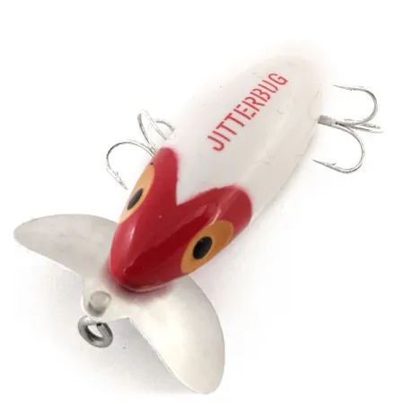 Fred Arbogast Jitterbug Oppervlakte-aas, Rood/Wit, 10g, Metaal, #12931