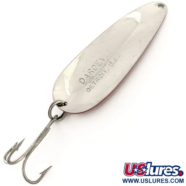 Eppinger Dardevle Lepel, Rood / Wit / Nikkel, 28g, Vintage, #12981