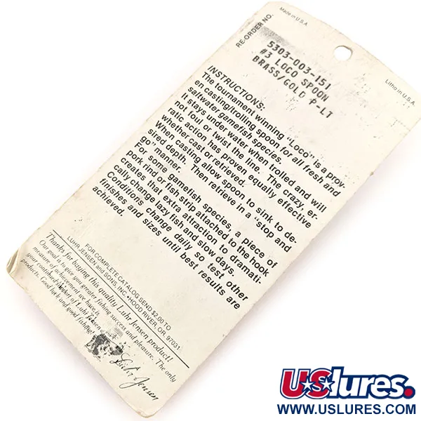 Luhr Jensen Loco 3 Lepel, Goud, 17g, Gehamerd, #13000