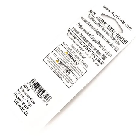 Dardevle Imp Klicker Lepel, Rood/Wit/Nikkel, 11g, Ratel, #13016