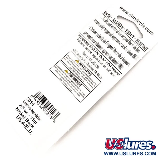 Dardevle Imp Klicker Lepel, Rood/Wit/Nikkel, 11g, Ratel, #13016