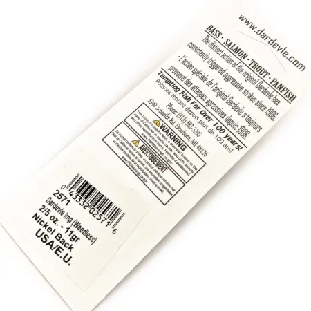 Eppinger Weedless Dardevle Imp UV Lepel, Geel/Oranje/Nikkel, 11g, #13088