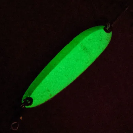 Luhr Jensen Krocodile Die #3 Glow Lepel, Wit/Groen, 14g, #13110