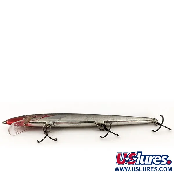Rapala Husky Floating 13 Plug, Chrome Red Head, 9g, Balsa, #13120