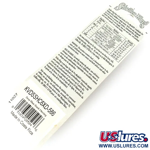 Strike King Model 6XD Plug, Sexy Blue Back Herring, 28g, #13187