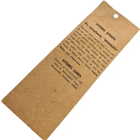 Hydro Lures Weedless Hydro Spoon, 2/5oz Bruin / Groen / Geel, Wierloze Lepel #13571