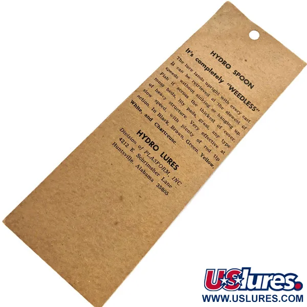 Hydro Lures Weedless Hydro Spoon, 2/5oz Bruin / Groen / Geel, Wierloze Lepel #13571
