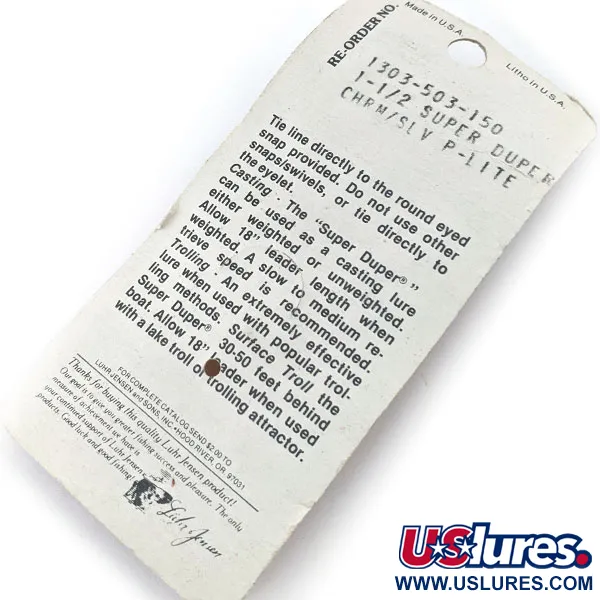 Luhr Jensen Super-Duper 503, 4,3g Zilver P-Lite, Lepel #14855