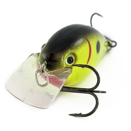 Strike King KVD 1.5 Silent, Black Back/Chartreuse, 12g, Squarebill Crankbait #17678