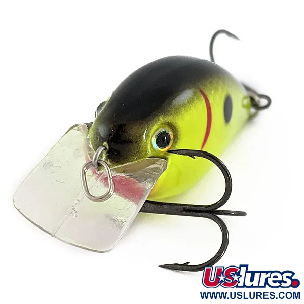 Strike King KVD 1.5 Silent, Black Back/Chartreuse, 12g, Squarebill Crankbait #17678