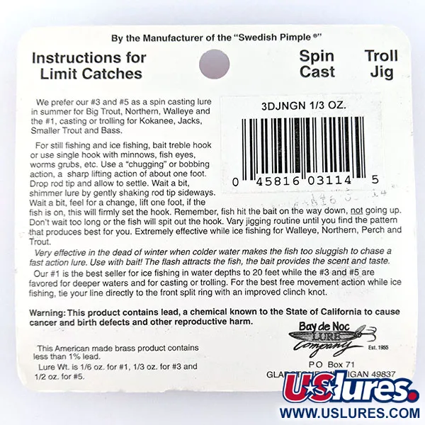 Bay de Noc Do-Jigger 3, 9g Nikkel/Groen, Lepel #17835