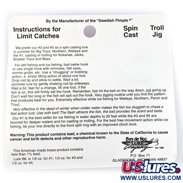 Bay de Noc Do-Jigger #3, 9g Gepolijst Messing, Lepel #17193