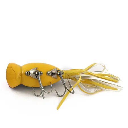 Fred Arbogast Hula Popper, Geel/Blauw Schubbenpatroon, 10g, Popper #18822