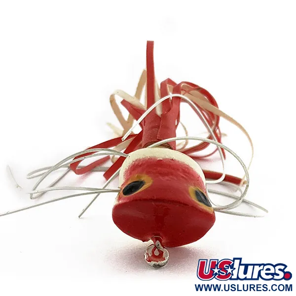 Fred Arbogast Hula Popper, Rood/Wit, 2,5g, Topwater Popper #18911