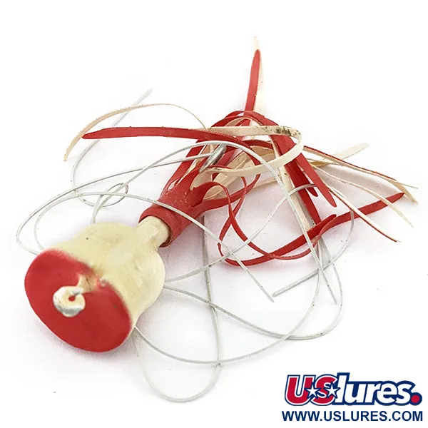 Fred Arbogast Hula Popper, Rood/Wit, 2,5g, Topwater Popper #18911