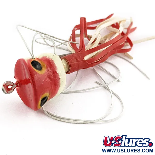 Fred Arbogast Hula Popper, Rood/Wit, 2,5g, Topwater Popper #18911