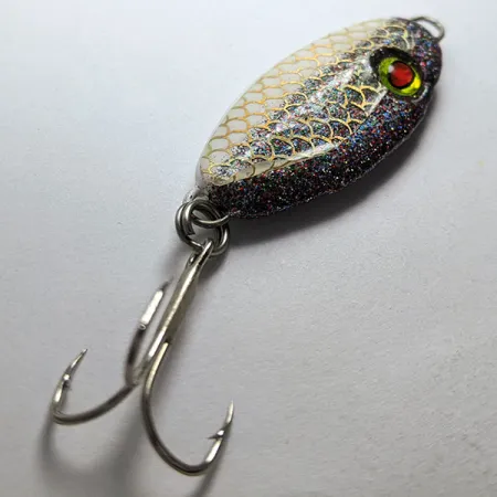 Bomber Slab, 35g Wit/Glitters, Verticale Jig #20170