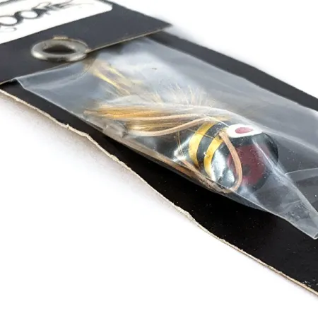 Boone Fly popper, zwart/geel, vliegvis kunstaas #20540