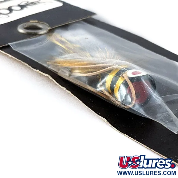 Boone Fly popper, zwart/geel, vliegvis kunstaas #20540