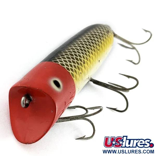 Heddon Lucky 13, Red Head Yellow Scale, 21g, Topwater Plug #21435