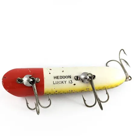Heddon Lucky 13, Red Head Yellow Scale, 21g, Topwater Plug #21435