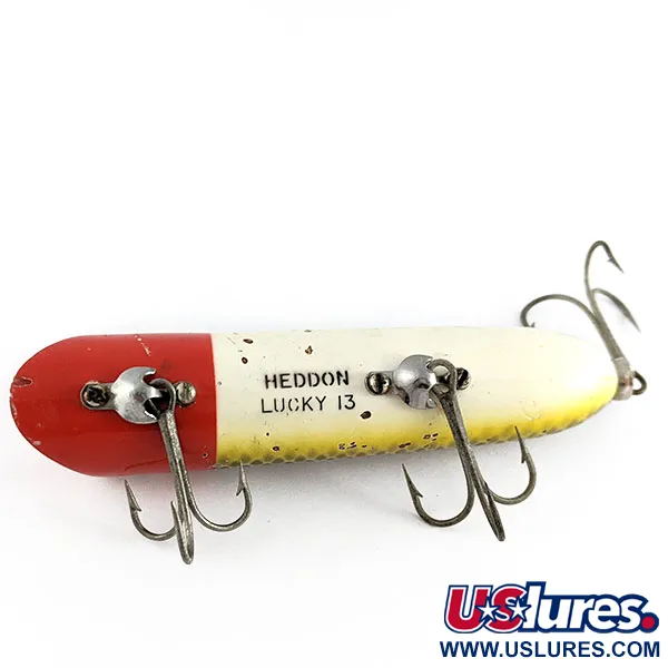 Heddon Lucky 13, Red Head Yellow Scale, 21g, Topwater Plug #21435