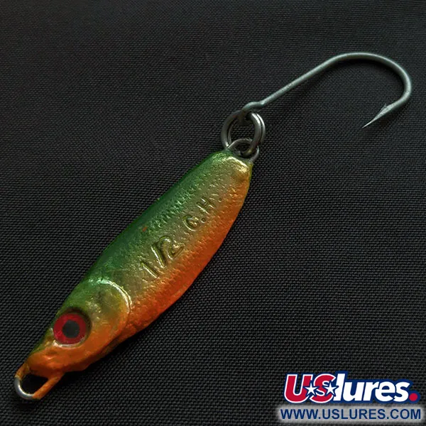 Luhr Jensen Crippled Herring, 14g, Groen/Oranje, Jigglepel #21464