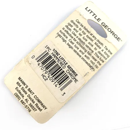 Mann's Little George, 14g, Nickel/Blauw, Tail Spinner #21555