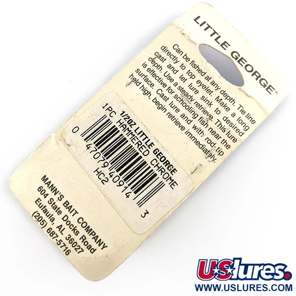 Mann's Little George, 14g, Nickel/Blauw, Tail Spinner #21555