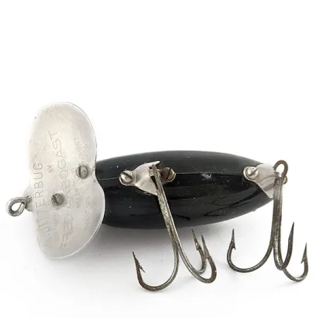 Fred Arbogast Jitterbug bug eye, 14g, zwart, oppervlakteplug #21794