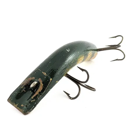 Kautzky Lazy Ike, 7g, Groen/Geel, Vintage Houten Kunstaas #21910