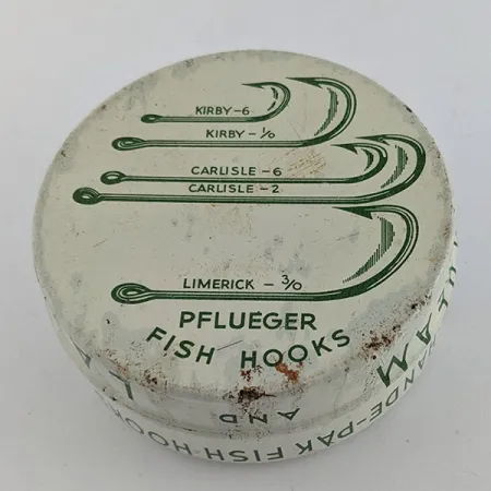Pflueger Hande-Pak №4005, assortiment vishaken, vintage blikje #22192
