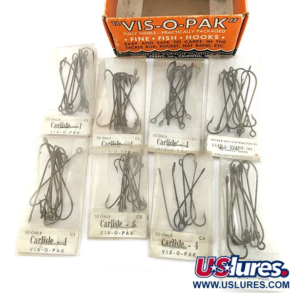 Glen L Evans Vis-O-Pack, Maat 10, Vintage Vishaken #22202