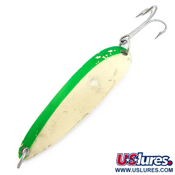 Luhr Jensen Krocodile #5, 21g Groen/Wit Glow, Lepel #22433