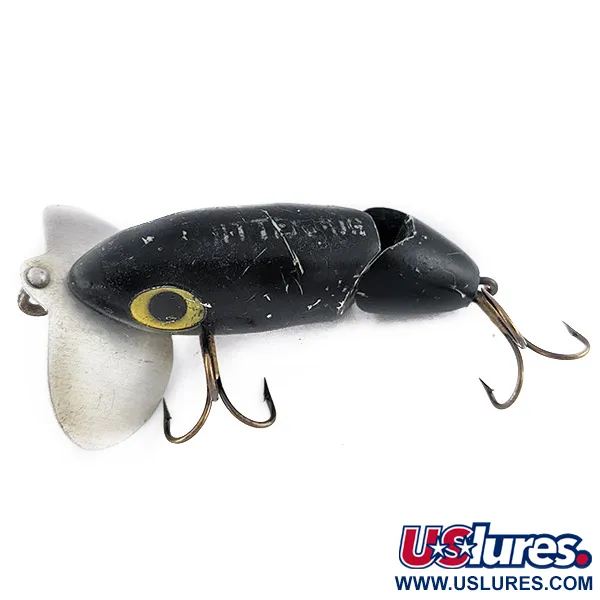 Fred Arbogast Jitterbug Jointed, 10g Zwart, Oppervlaktekunstaas #22524