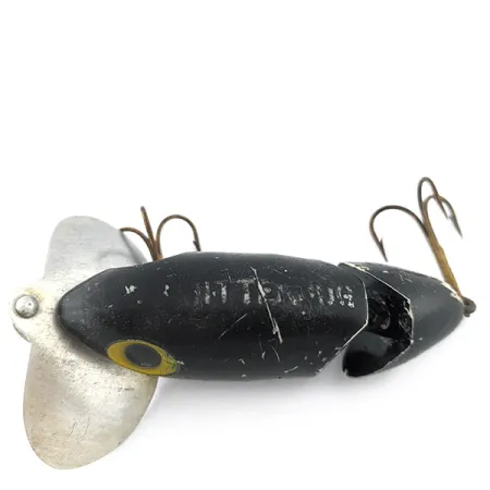 Fred Arbogast Jitterbug Jointed, 10g Zwart, Oppervlaktekunstaas #22524