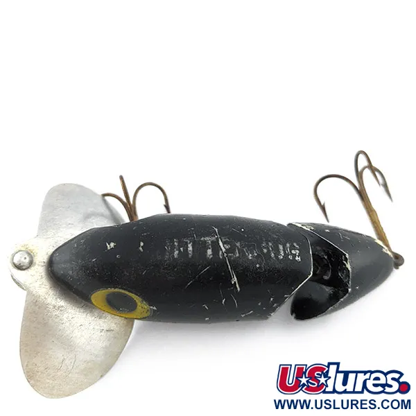 Fred Arbogast Jitterbug Jointed, 10g Zwart, Oppervlaktekunstaas #22524