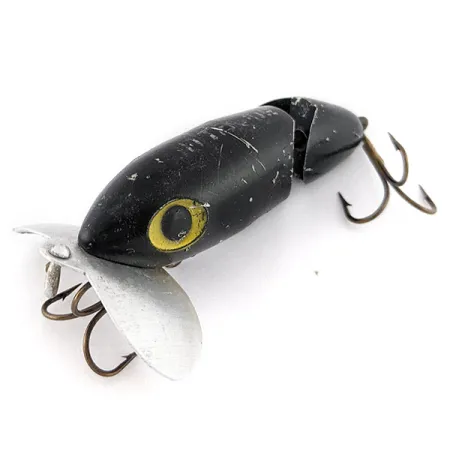 Fred Arbogast Jitterbug Jointed, 10g Zwart, Oppervlaktekunstaas #22524